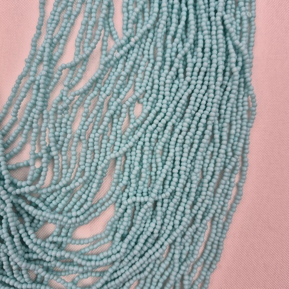Joan Rivers Classics Collection Aqua Seed Bead Multi Strand Necklace 36" - Picture 10 of 16